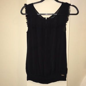Guess black sheer top